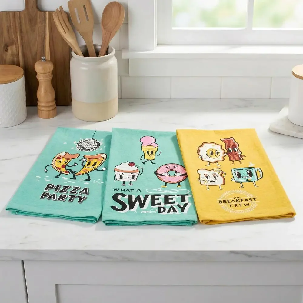 The Breakfast Crew Kitchen Towel | Funny Farmhouse Dish Towel | Cotton Kitchen